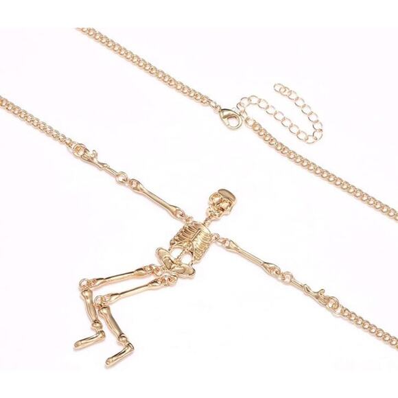 Halloween Skeleton Necklace for Women Ghost Skull Skeleton Long Pendan Necklaces - Picture 4 of 4